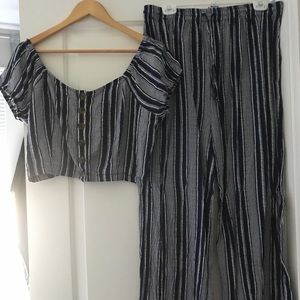 Matching two piece crop top and pants